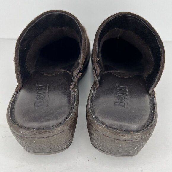Born Brown Suede Clog Open Back Slide-On Mule Shoes Womens Size 9 EU 40.5 - Picture 4 of 9